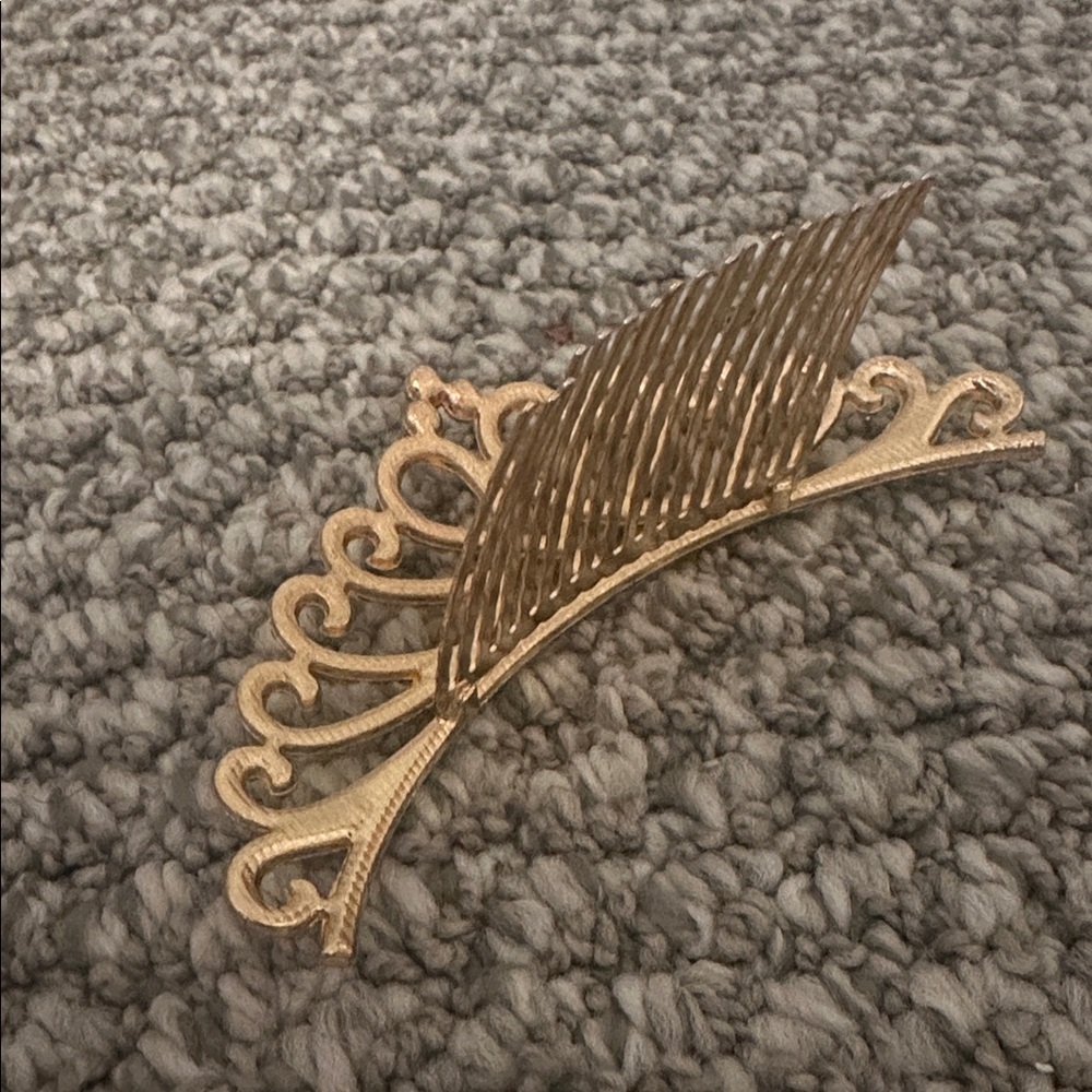 Elegant Gold Rhinestone Tiara Hair Comb - Picture 3 of 5